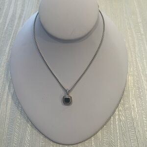 David Yurman PETITE ALBION PENDANT NECKLACE black onyx